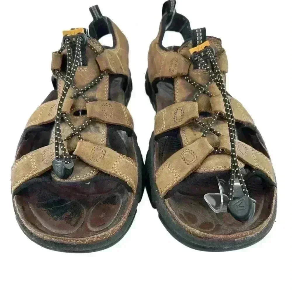 Keen mens sandals 9.5 40 brown nubuck leather outdoors walking gorpcore hiking - Picture 2 of 12